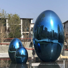 Abstract art large garden mirror polishing stainless steel egg ball sculpture